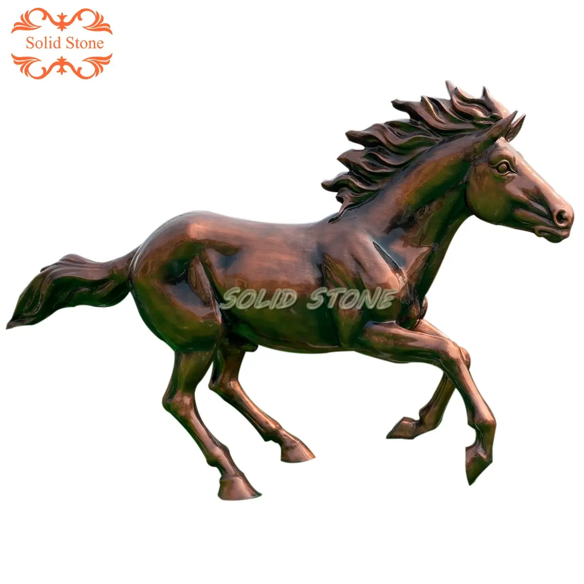 Wholesale price garden decorative fiberglass crafted running horse