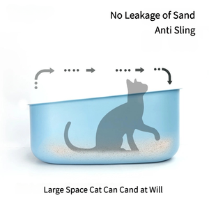 Bac à litière pour <span class=keywords><strong>chat</strong></span> en acier inoxydable grand <span class=keywords><strong>type</strong></span> ouvert anti-éclaboussures contrôle écologique des odeurs durable pour les chatons et les grands chats - Product Image 4