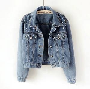 <span class=keywords><strong>Veste</strong></span> <span class=keywords><strong>en</strong></span> <span class=keywords><strong>jean</strong></span> décontractée pour <span class=keywords><strong>femme</strong></span>, coupe ample, style streetwear, avec boutons perlés, motif <span class=keywords><strong>imprimé</strong></span> et finition délavée - Product Image 1