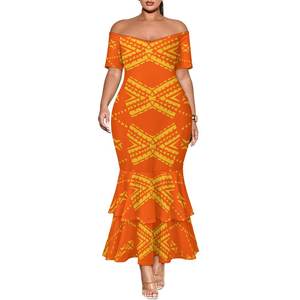 เดรสยาวทรงปลายหางปลา <span class=keywords><strong>แขน</strong></span>สั้น <span class=keywords><strong>ลาย</strong></span>ไท-ได ย้อมสีแบบทาทู สองชั้น ไหล่เดียว สำหรับ<span class=keywords><strong>ผู้หญิง</strong></span> ขายดีประจำปี 2025 - Product Image 3