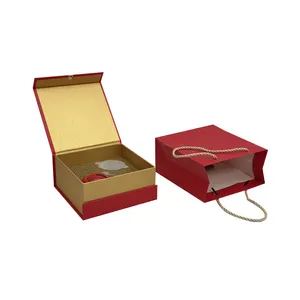 Custom size cardboard paper hard rigid magnet box Saffron nourishment packaging luxury folding magnetic lid gift box with bag