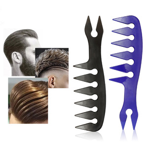 <span class=keywords><strong>Peigne</strong></span> à huile rétro en plastique pour barbier professionnel, <span class=keywords><strong>peigne</strong></span> à dents larges, outils de coiffure pour salons de coiffure - Product Image 2