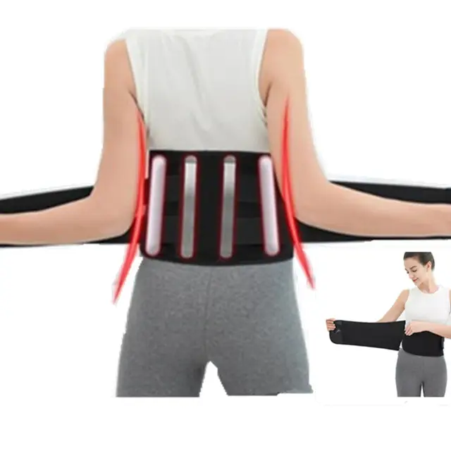 Far infrared three grade vibration back massager heating belt waist support lower back brace for back pain relief