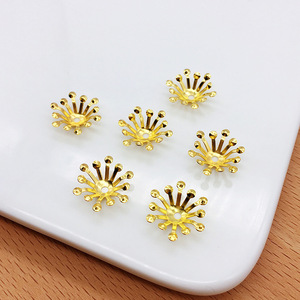 Stamines de fleurs plaqués or et argent pour accessoires de coiffure de mariée, épingles à cheveux et fabrication de bijoux - Product Image 2