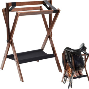 Porte-selle en bois multi-niveaux pour équipement équestre, utilisation en écurie - Product Image 3