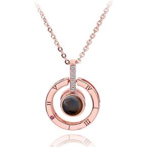 wholesales 100 language round heart rose gold plates trendy african charm chain crystal pendant i love u jewelry necklaces