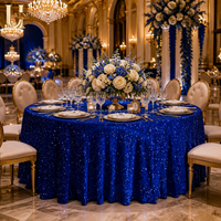 Nappe ronde en velours à paillettes Uvenue de 120 pouces, bleu royal, pour mariage, banquet, gala, événement, fête, décoration