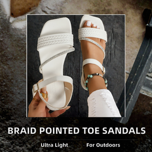 Sandalias de Mujer con Punta Puntiaguda, Trenzadas, para Exteriores, Antideslizantes, Transpirables, Ligeras, para Primavera/Verano, Precios de Mayoreo Directo de Fábrica - Product Image 2