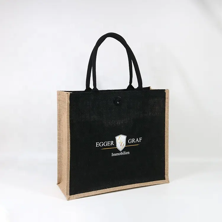 Ucuz fiyat özel Logo küçük hediye Tote jüt plaj çantası toptan fiyat bakkal alışveriş için