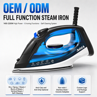 Fer à vapeur OEM 2200W avec réservoir d'eau de 200 ml, pulvérisation à sec, vapeur verticale, jet de vapeur, fonction autonettoyante, vapeur continue