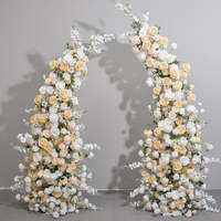 Arche florale artificielle personnalisée en soie, roses et hortensias, pour décor de scène de mariage, cérémonie, fête, hôtel, demande en mariage, événement