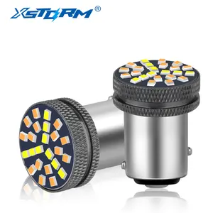 最新双色T20 LED灯泡BAY15D P21/5W W21W WY21W LED转向信号灯DRL停车切换灯泡