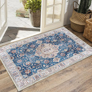 พรมเช็ดเท้าโดฟ ฟลีซ ลายชาติพันธุ์ รูปทรงสี่เหลี่ยมผืนผ้า ลายเหรียญ สามารถซักด้วยเครื่องได้ ใช้สำหรับทางเข้าบ้าน ป้องกันการลื่น - Product Image 1