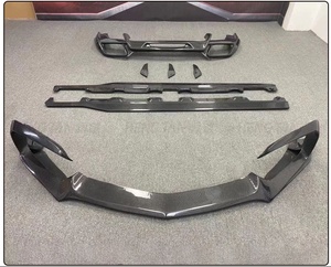 Kit de carrosserie de diffuseur arrière de jupe latérale de lèvre avant de modèle R de fibre de carbone de haute Performance adapté à Mercedes Bens <span class=keywords><strong>AMG</strong></span> GT <span class=keywords><strong>GTS</strong></span> - Product Image 4