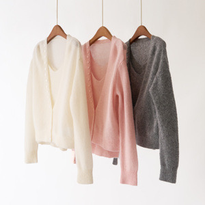 Nova Chegada De Lã De Duas Peças Colete <span class=keywords><strong>Cardigan</strong></span> Feminino De Malha Outerwear Terno Pode Ser Atacado Personalizado [cross-border Selling] - Product Image 4