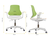 Chaise de conférence de formation de bureau moderne en plastique de fabrication chinoise, couleur sélectionnable, chaise de direction à roulettes mobile