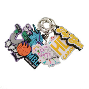 Vente en gros pas cher porte-clés 3D en caoutchouc de silicone souple de dessin animé mignon porte-clés personnalisé en caoutchouc PVC personnalisable porte-clés en caoutchouc - Product Image 5