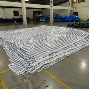 Bâche en PE rayée, résistante, imperméable, en rouleau, haute durabilité, options de couleur et de taille personnalisées, bâche pour échafaudage de construction - Product Image 2