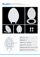 Siège de toilette 920A1 19'' PP en forme de V à fermeture rapide