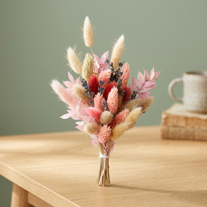 Bouquet de fleurs séchées rose en forme de queue de lapin, fausse herbe de la pampa, arrangement floral pour la décoration de la maison et de mariage - Product Image 2