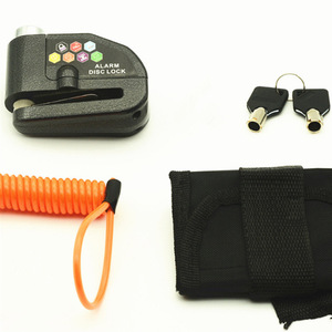 Cerradura de alarma de bicicleta, candado de alarma de bicicleta de freno de disco de motocicleta, 110DB, antirrobo, cómodo, <span class=keywords><strong>Cable</strong></span> de callejón de Zinc, candado de bicicleta con llaves - Product Image 5