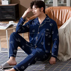 Solid cotton brushed flannel long sleeve shirt and pants 2pc sets family matching pajamas men pajamas sleepwear sets collar