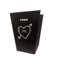 Op maat gemaakte luxe bloemenboeket vierkante basisverpakking cadeau-art papieren tas lange handgreep milieuvriendelijk recycleerbaar aangepast logo
