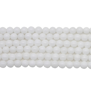 Cuentas sueltas de porcelana cerámica blanca redondas para hacer pulseras de 8 mm y 15 pulgadas - Product Image 4