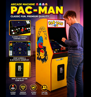 Kabinet Game Hiburan Metalik Pac-man Arcade Klasik Original 60 Game dalam 1 untuk Satu Pemain, Layar 19 inci, Dioperasikan dengan Koin untuk Rumah