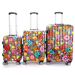 Custom traveling 360 degree travel abs suitcase luggage trolley bag sets cart luggage 28 inch