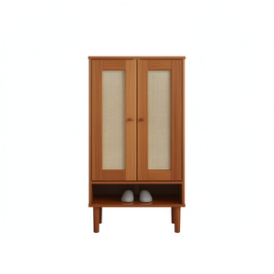 Scarpiera in Legno di Pino Massiccio Marrone Medio con Finitura Verniciata UV, Elegante Mobile Porta Scarpe per Soggiorno - Product Image 1