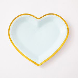 Padi Heart Shaped Paper <b>Plate</b> Gold Edge 8.5 In <b>Disposable</b> For Party Valentine's Day - Product Image 1