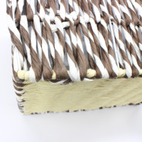 Panier de rangement rectangulaire de haute qualité, cordon de papier blanc marron, panier de rangement tissé mixte