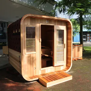 Good Quality Low Price Red Cedar Cube Outdoor Sauna Room Traditional Cedar Sauna House For Sale