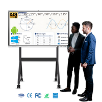 Tableau blanc interactif intelligent avec fonction IA de 65, 75 et 86 pouces, Android 16 RK3576, pour l'éducation, l'école, les entreprises et les bureaux