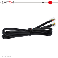 Cable de teléfono RJ11 6P4C Conector modular recto Cable plano Cable Color negro blanco gris con cabeza de cristal interior 1m 2m 3M 5M