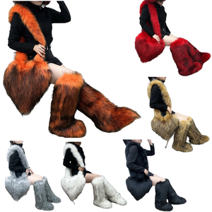 Botas de Invierno para Mujer con Forro de Piel Sintética, Plantilla TPR, Lindo Bolso en Forma de Corazón, Botas de Nieve Cálidas con Plataforma y Bolso de Peluche para Niñas - Product Image 1