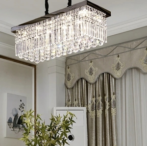 Zeal Lighting, superventas, iluminación moderna K9 de acero inoxidable, luz LED cromada, candelabro de cristal - Product Image 5