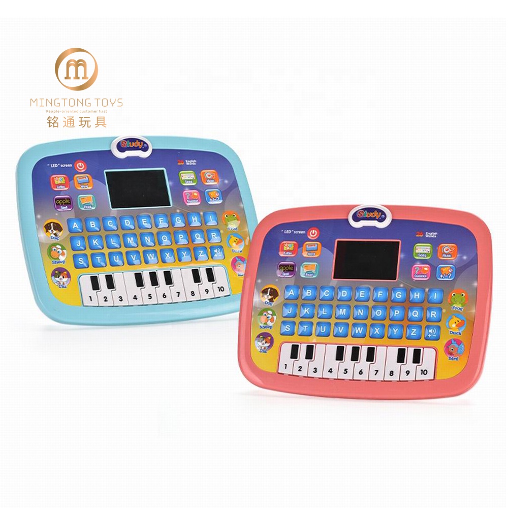 Детский планшет для раннего обучения, дешевый пластиковый светодиодный умный компьютер, обучающая машина