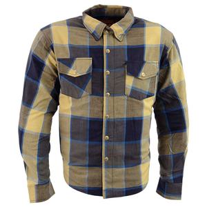 Chemise de moto personnalisée pour homme avec boutons en laiton Armure de cavalier en pur coton pour la saison de printemps Technique de teinture en fil - Product Image 1