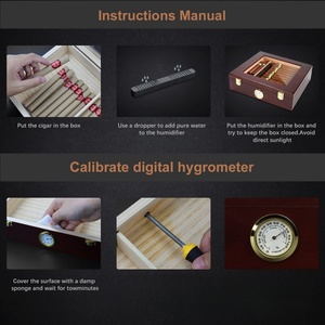 Humidor de cigarros hecho a mano personalizado de lujo al por mayor, humidificador de madera de cedro, caja de gabinete artesanal, accesorios para fumar cigarros de cedro español - Product Image 4