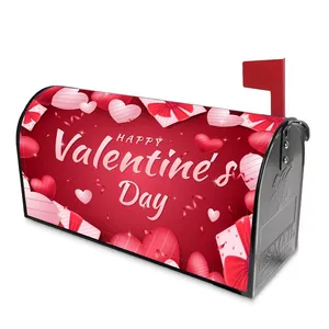 Selamat Hari Valentine penutup kotak surat magnetik merah muda cinta hati penutup kotak surat 18in x 21in liburan selamat datang bungkus kotak surat H0933
