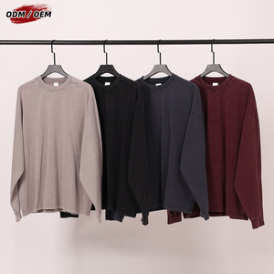 Heavyweight 100%cotton Batik <b>Patchwork</b> Long Sleeve Vintage T-<b>shirt</b> 285grams O-neck Oversized Men's t <b>Shirt</b> for Autumn - Product Image 4