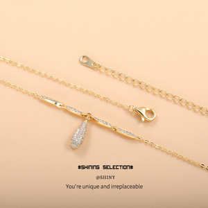 Conjunto de joyería de moda con incrustaciones de circonita en forma de gota de agua, aretes de aleación de zinc, regalo para ocasiones especiales - Product Image 3
