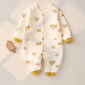 Baby Jumpsuit Lente En Herfst Lange Mouwen Drielaagse Warme Mannelijke En Vrouwelijke Baby Romper Zonder Been Pyjama Pasgeboren Kleding