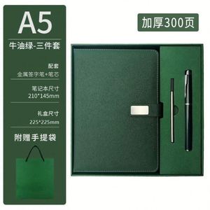 Wholesale Promotional Luxury Gifts Item A5 Leather <b>Notebook</b> Saddle Stitching Refillable Diary Business Corporate Gift <b>Set</b> Pen - Product Image 6