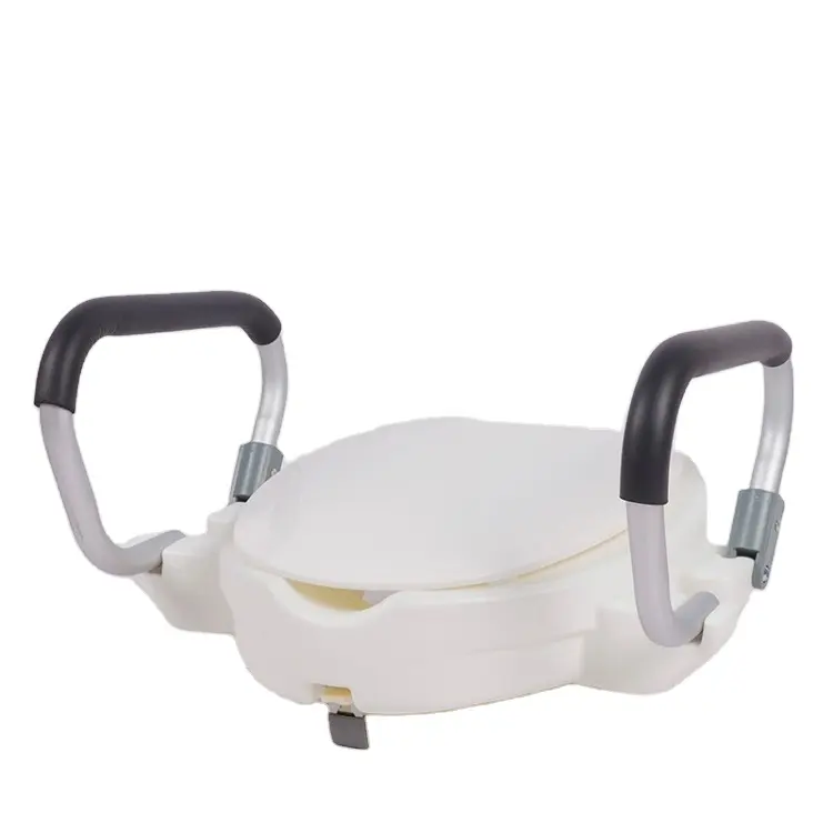 Bathroom Safety Easy installation Raised Toilet Seat with arms lid Elevated Height Elevated Toilet Seat For Elderly Disable