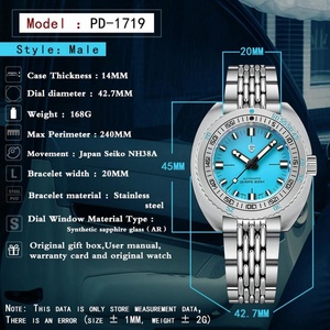 Reloj de Pulsera Pagani Design 1719, Automático, Mecánico, de Acero Inoxidable, Sumergible 300M, con Cristal de Zafiro, Nuevo para Hombre - Product Image 6