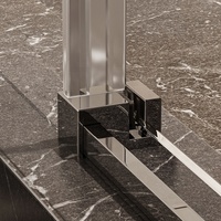 Porte de douche coulissante en acier inoxydable 60 x 76, verre trempé 10 mm, design moderne, alliage d'aluminium, garantie à vie pour usage hôtelier