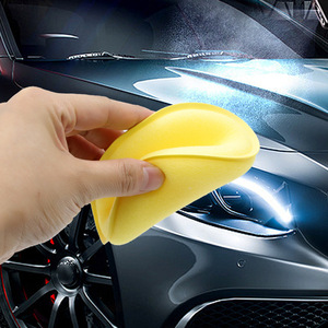 Éponge de nettoyage de voiture haute densité jaune 10,5 cm ronde pour polissage et cirage manuel pour le detailing automobile - Product Image 1